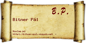 Bitner Pál névjegykártya